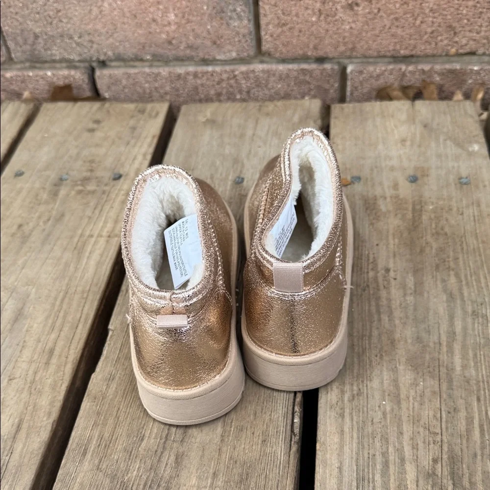 Shimmering Gold Kids Ankle Boots Size 11